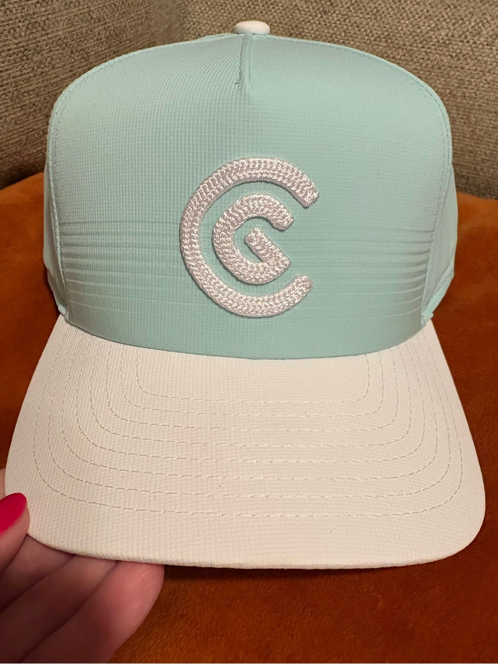 Tiffany and White Embroidered with 3D logo ball cap